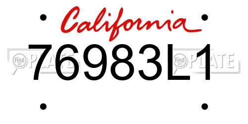 76983L1 California License Plate