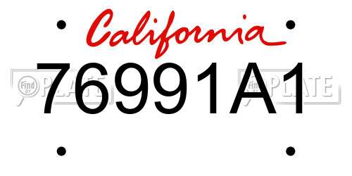 76991A1 California License Plate