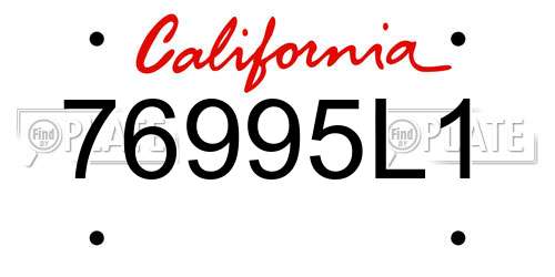 76995L1 California License Plate