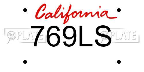 769LS California License Plate