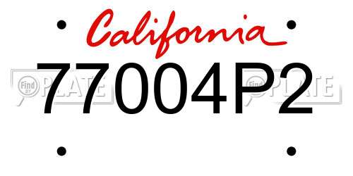 77004P2 California License Plate
