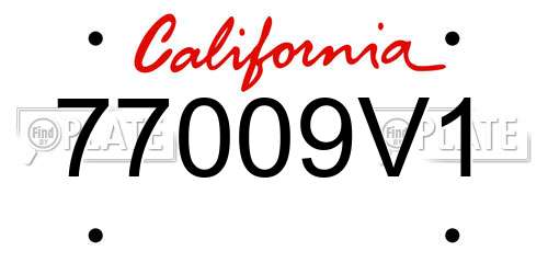 77009V1 California License Plate