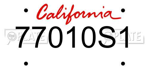 77010S1 California License Plate