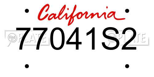 77041S2 California License Plate