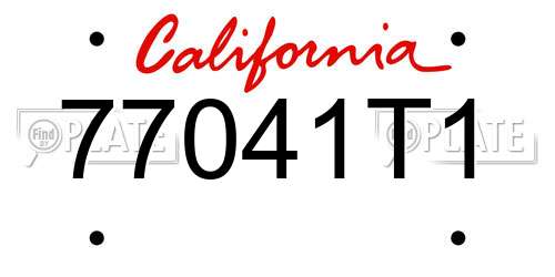 77041T1 California License Plate