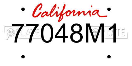 77048M1 California License Plate