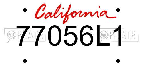 77056L1 California License Plate