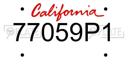 77059P1 California License Plate