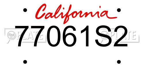 77061S2 California License Plate