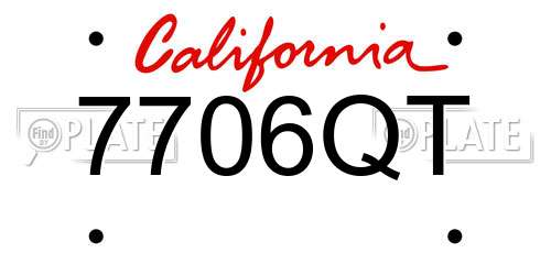 7706QT California License Plate