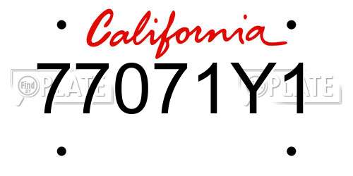 77071Y1 California License Plate