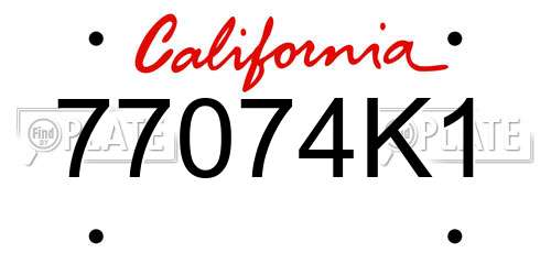 77074K1 California License Plate