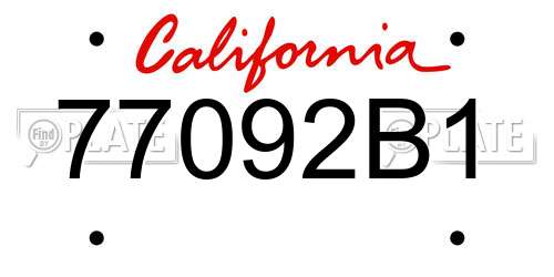 77092B1 California License Plate