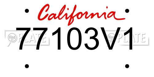 77103V1 California License Plate