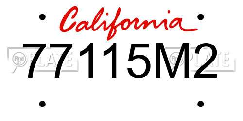 77115M2 California License Plate