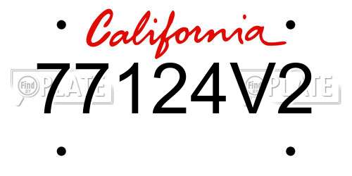 77124V2 California License Plate