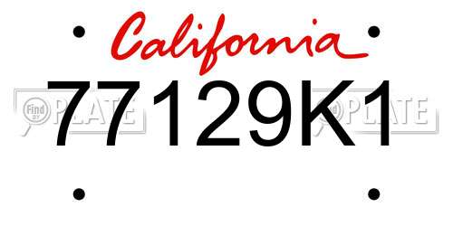 77129K1 California License Plate