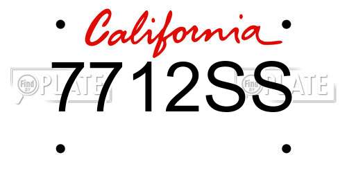 7712SS California License Plate