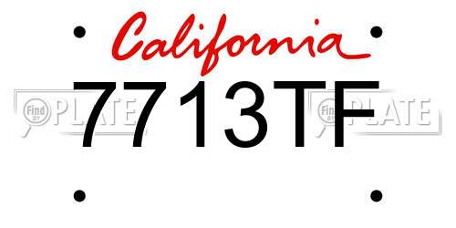 7713TF California License Plate