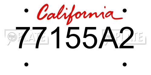 77155A2 California License Plate