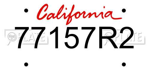 77157R2 California License Plate
