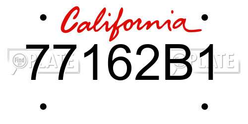 77162B1 California License Plate