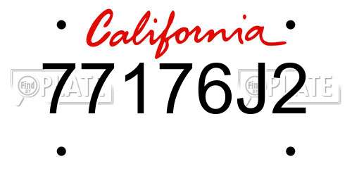 77176J2 California License Plate