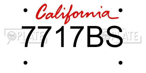 7717BS California License Plate