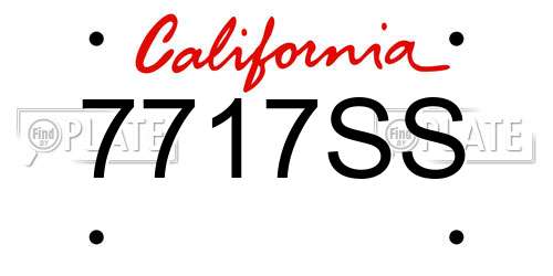7717SS California License Plate