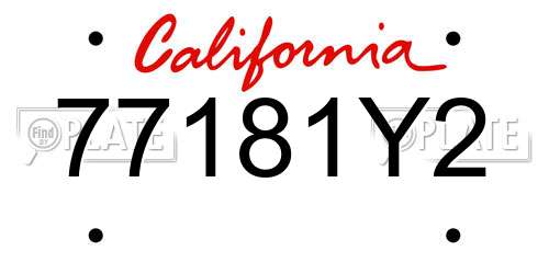 77181Y2 California License Plate