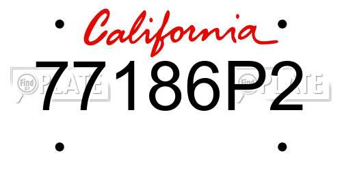77186P2 California License Plate