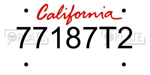 77187T2 California License Plate