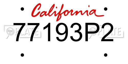 77193P2 California License Plate