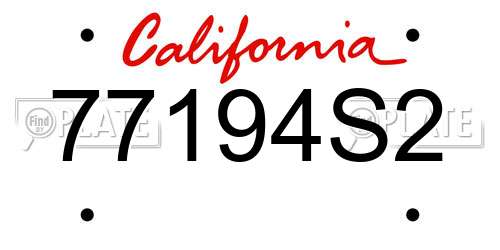 77194S2 California License Plate