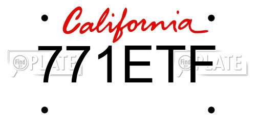 771ETF California License Plate