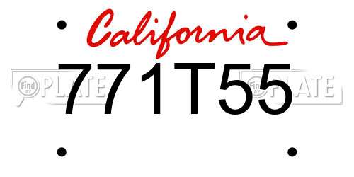 771T55 California License Plate