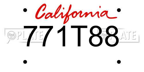 771T88 California License Plate