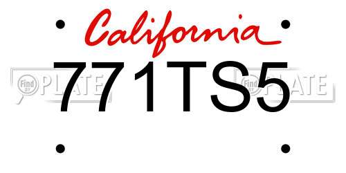 771TS5 California License Plate