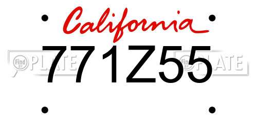 771Z55 California License Plate
