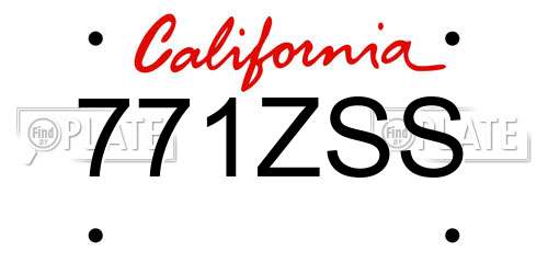 771ZSS California License Plate
