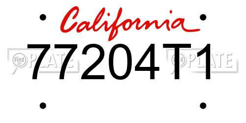 77204T1 California License Plate