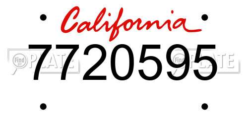 7720595 California License Plate