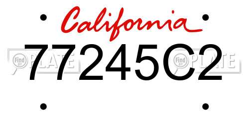 77245C2 California License Plate