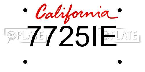 7725IE California License Plate