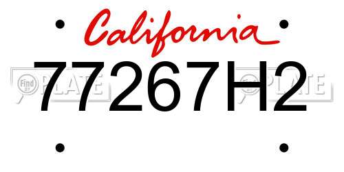 77267H2 California License Plate