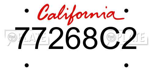77268C2 California License Plate