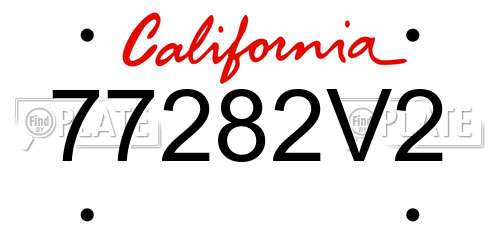 77282V2 California License Plate