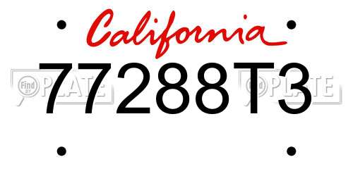77288T3 California License Plate