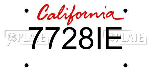 7728IE California License Plate
