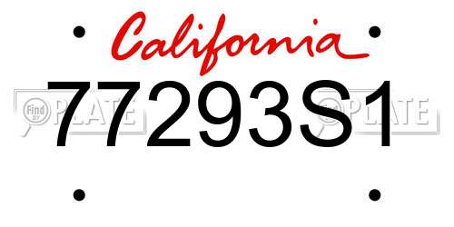 77293S1 California License Plate